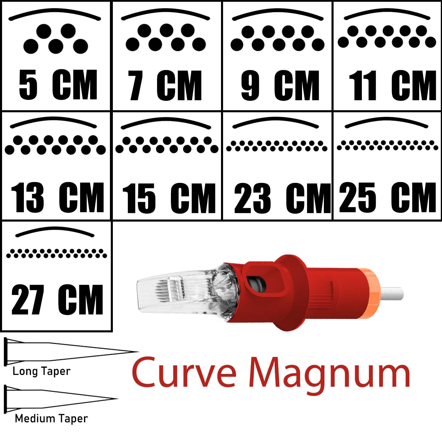 Warrior Red Cartucce Per Tatuaggio Curve Magnum
